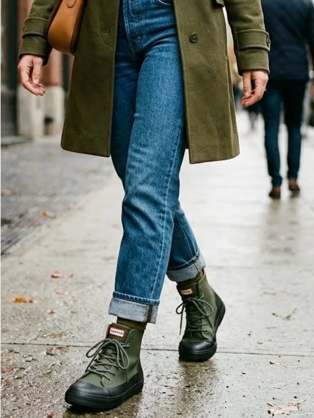 Hunter Olive Green Lace-Up Men's Boots